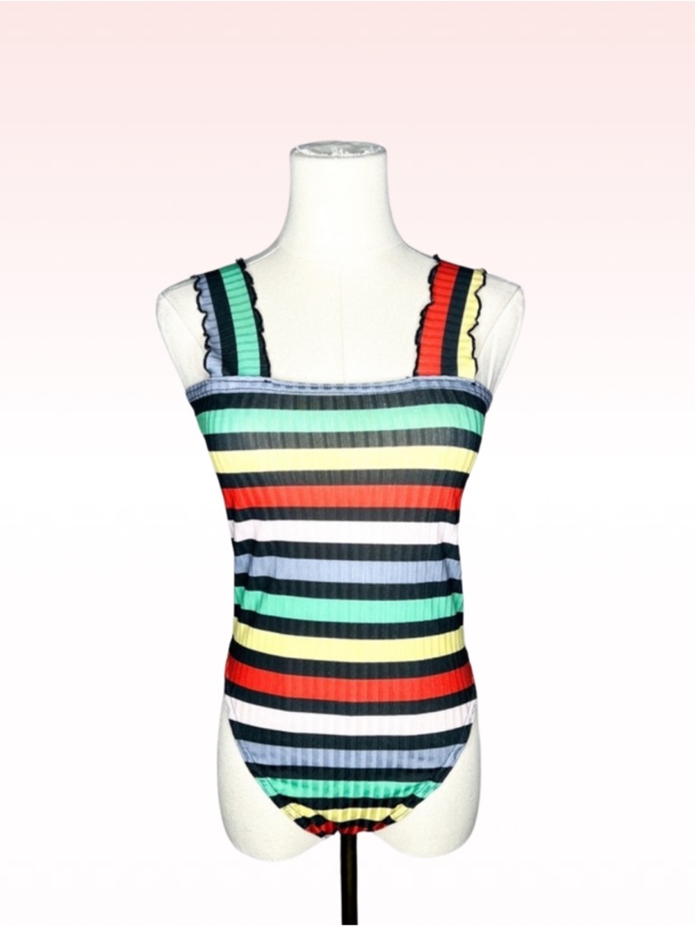 BOOHOO Rainbow Striped Bodysuit (Sz 6)